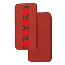 Чохол-книжка Samsung Galaxy S8 (G950) з малюнком червоні квіти