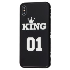 Чохол для iPhone Xs Max HQ glass "король 01" чорний