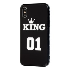 Чохол HQ glass для iPhone X / Xs король 01 чорний