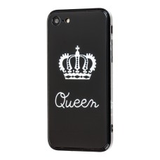 Чохол HQ для iPhone 7 / 8 glass "корольова" чорний