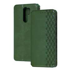 Чохол книжка для Xiaomi Redmi 9 Getman Cubic зелений