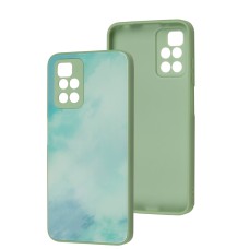 Чохол для Xiaomi Redmi 10 Marble Clouds turquoise