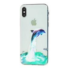 Чохол силіконовий для iPhone X/Xs дельфін