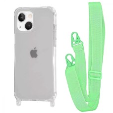 Чохол WAVE Clear Case with Strap iPhone 13 / 14 green