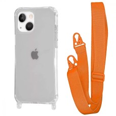 Чохол WAVE Clear Case with Strap iPhone 13 / 14 orange