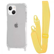 Чохол WAVE Clear Case with Strap iPhone 13 / 14 yellow