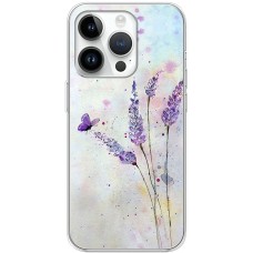 Чохол для iPhone 15 Pro Mixcase квіти акварельна лаванда з метеликом