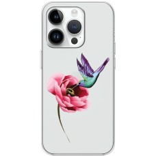 Чохол для iPhone 15 Pro Mixcase квіти колібрі в півоні