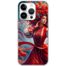 Чохол для iPhone 15 Pro MixCase патріотичні жінка в червоному
