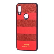 Чохол для Xiaomi Redmi 7 woto з блискітками червоний