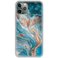 Чохол для iPhone 11 Pro MixCase бірюзовий мармур з позолотою