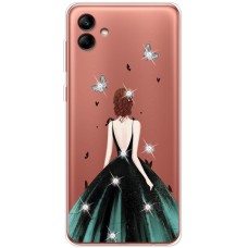 Чохол для Samsung Galaxy A04e (A042) MixCase зі стразами Girl in the green dress