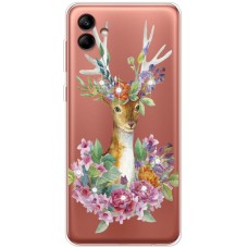 Чохол для Samsung Galaxy A04e (A042) MixCase зі стразами Deer with flowers