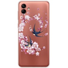 Чохол для Samsung Galaxy A04e (A042) MixCase зі стразами Swallows and Bloom
