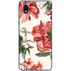 Чохол для Samsung Galaxy A01 Core (A013) MixCase квіти червоні на білому