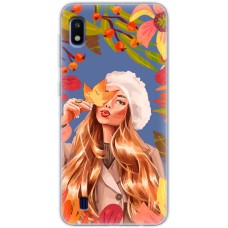 Чохол для Samsung Galaxy A10 (A105) MixCase осінь дівчина у біреті