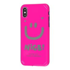 Чохол для iPhone Xs Max Nice smile popsocket рожевий
