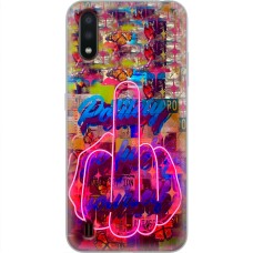 Чохол для Samsung Galaxy A01 (A015) MixCase графіті pink hand