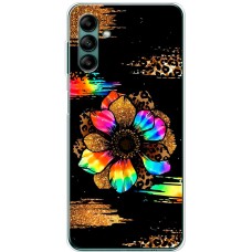 Чохол для Samsung Galaxy A04S (A047) MixCase Леопард райдужна квітка
