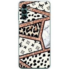 Чохол для Samsung Galaxy A04S (A047) MixCase Леопард Louis Vuitton мозаїка