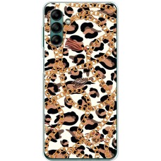 Чохол для Samsung Galaxy A04S (A047) MixCase Леопард ланцюжок