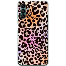 Чохол для Samsung Galaxy A04S (A047) MixCase Леопард рожево-жовтогарячий