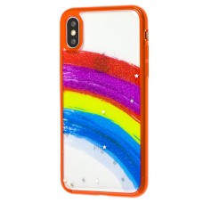 Чохол для iPhone X / Xs Colorful Rainbow червоний