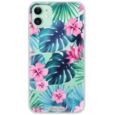 Чохол для iPhone 11 Mixcase квіти монстера з рожевими квітами
