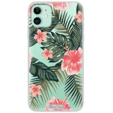 Чохол для iPhone 11 Mixcase тропічний квіти з рожевими кольорами.