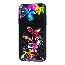 Чохол для iPhone X / Xs glass квіти