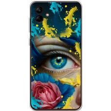Чохол для Samsung Galaxy A04e (A042) MixCase патріотичні Синє жіноче око