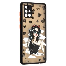 Чохол для Samsung Galaxy A71 (A715) Wave Cartoon black dress