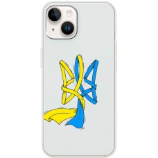 Чохол для iPhone 15 MixCase патріотичні синє-жовтий Тризуб