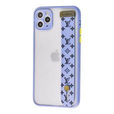 Чохол для iPhone 11 Pro WristBand LV лавандовий/чорний