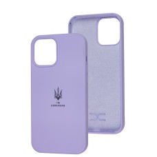 Чохол для iPhone 12 Pro Max Silicone Full Тризуб лавандовий