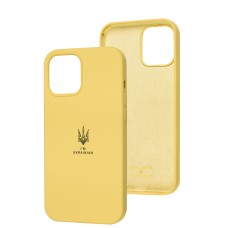 Чохол для iPhone 12 Pro Max Silicone Full Тризуб жовтий