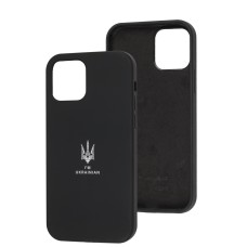 Чохол для iPhone 12 / 12 Pro Silicone Full Тризуб чорний