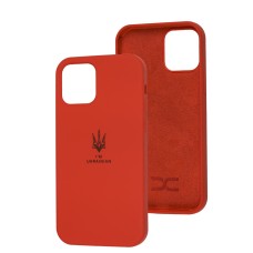 Чохол для iPhone 12 / 12 Pro Silicone Full Тризуб червоний