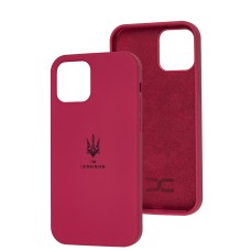 Чохол для iPhone 12 / 12 Pro Silicone Full Тризуб малиновий