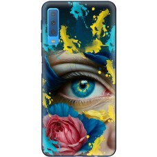 Чохол для Samsung Galaxy A7 2018 (A750) MixCase патріотичні Синє жіноче око