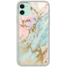 Чохол для iPhone 12 mini MixCase мармур рожево-бірюзовий