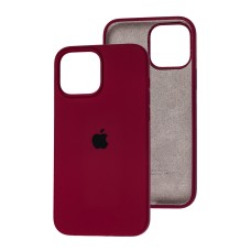 Чохол для iPhone 13 Pro Max Square Full silicone бордовий / maroon