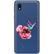 Чохол для Samsung Galaxy A01 Core (A013) Mixcase квіти колібрі в півоні