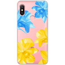 Чохол для Xiaomi Redmi Note 6 Pro MixCase патріотичні синьо-жовті квіти