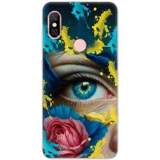 Чохол для Xiaomi Redmi Note 6 Pro MixCase патріотичні Синє жіноче око