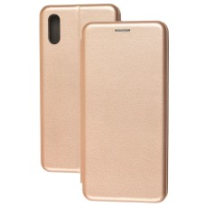Чохол книжка Premium для Xiaomi Redmi 9A рожево-золотистий