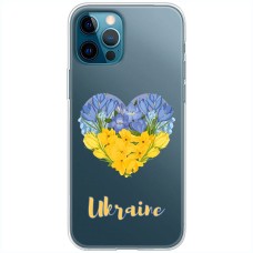Чохол для iPhone 14 Pro MixCase патріотичні серце з квітами