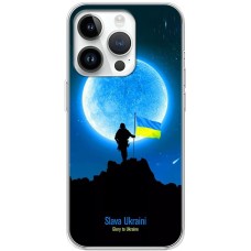 Чохол для iPhone 15 Pro MixCase патріотичні воїни на тлі місяця