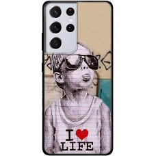 Чохол для Samsung Galaxy S21 Ultra (G998) MixCase графіті I love life