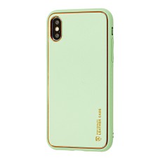 Чохол для iPhone X / Xs Leather Xshield pistachio